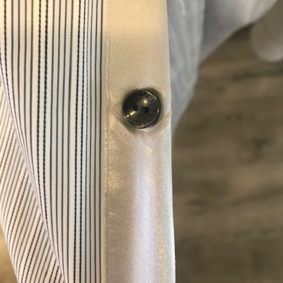 Black & White Striped Versace Dress Shirt (slim fit) - Picture 6 of 7